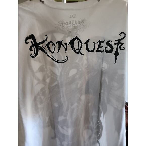 KONQUEST PLATINUM Men's Indian Skull Print T-Shirt XL NWT Excellent A114 - Picture 3 of 7